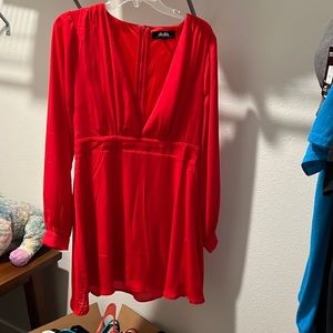 Very cute short red dress!